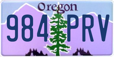 OR license plate 984PRV