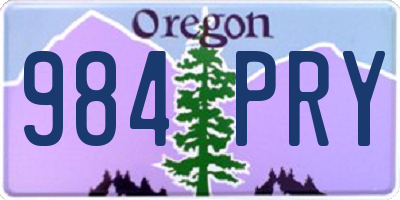 OR license plate 984PRY