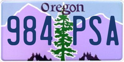OR license plate 984PSA