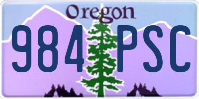 OR license plate 984PSC