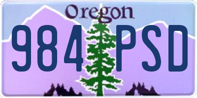 OR license plate 984PSD