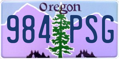 OR license plate 984PSG