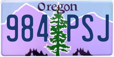 OR license plate 984PSJ