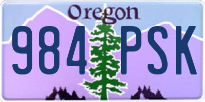 OR license plate 984PSK