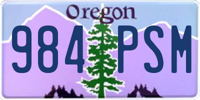 OR license plate 984PSM