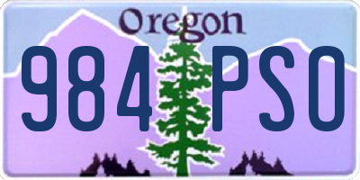 OR license plate 984PSO