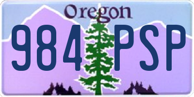 OR license plate 984PSP