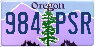 OR license plate 984PSR