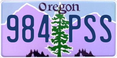 OR license plate 984PSS