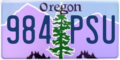 OR license plate 984PSU