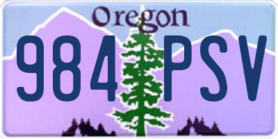 OR license plate 984PSV