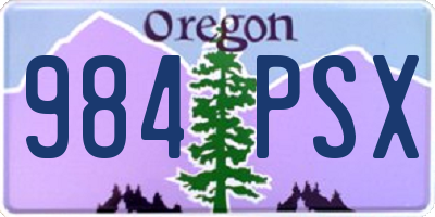 OR license plate 984PSX