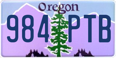 OR license plate 984PTB