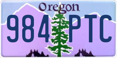 OR license plate 984PTC