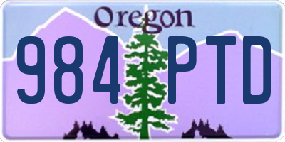 OR license plate 984PTD