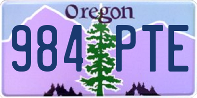 OR license plate 984PTE