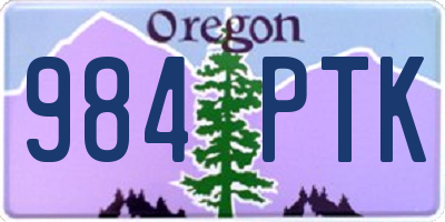 OR license plate 984PTK