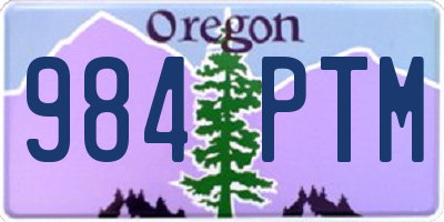 OR license plate 984PTM