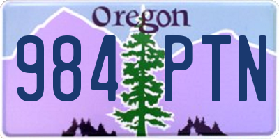 OR license plate 984PTN
