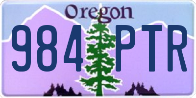 OR license plate 984PTR