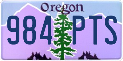 OR license plate 984PTS