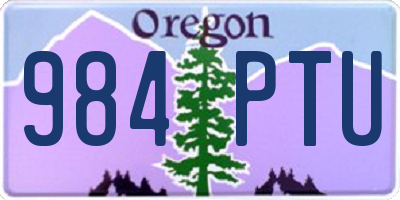 OR license plate 984PTU