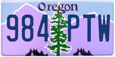 OR license plate 984PTW