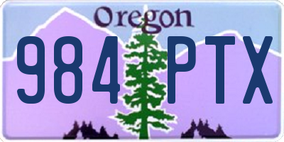 OR license plate 984PTX