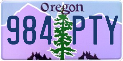 OR license plate 984PTY