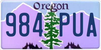 OR license plate 984PUA