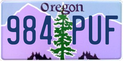 OR license plate 984PUF
