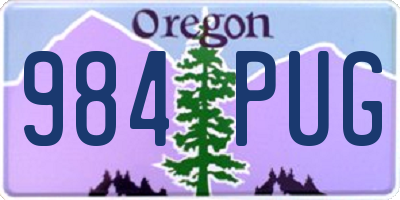 OR license plate 984PUG