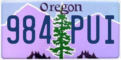 OR license plate 984PUI