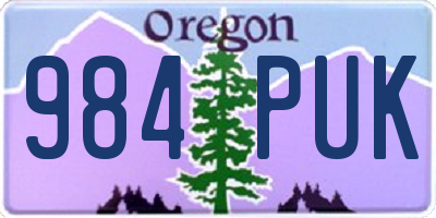 OR license plate 984PUK