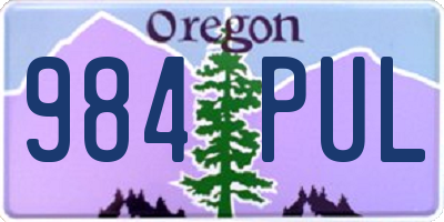 OR license plate 984PUL