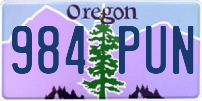 OR license plate 984PUN