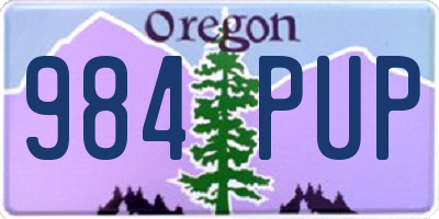 OR license plate 984PUP