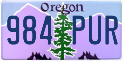 OR license plate 984PUR