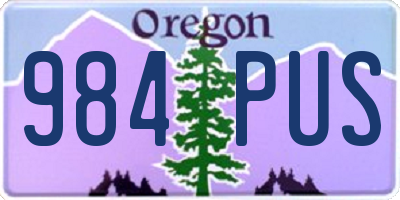 OR license plate 984PUS