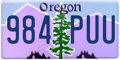 OR license plate 984PUU