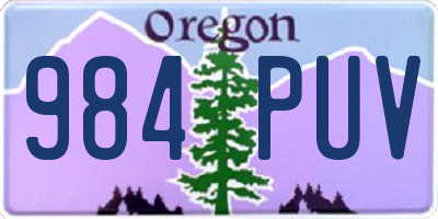 OR license plate 984PUV