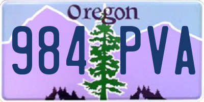 OR license plate 984PVA