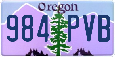 OR license plate 984PVB
