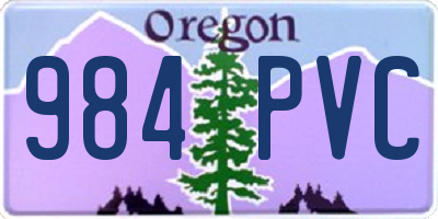 OR license plate 984PVC