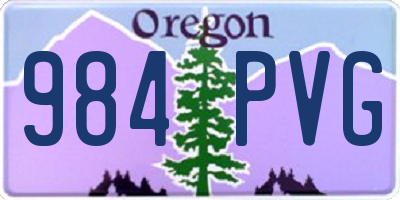 OR license plate 984PVG