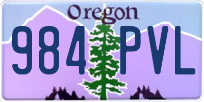 OR license plate 984PVL