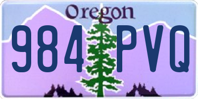 OR license plate 984PVQ
