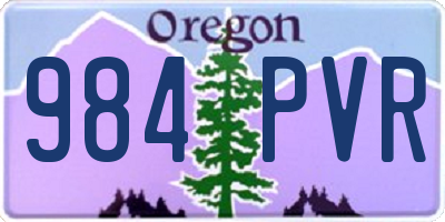 OR license plate 984PVR