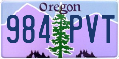 OR license plate 984PVT
