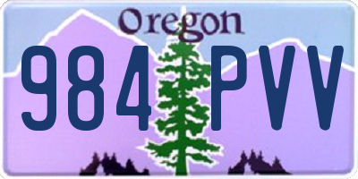 OR license plate 984PVV